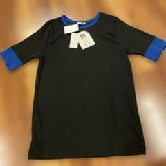 新品 しまむら 田中里奈 mysa 五分袖 Tシャツ カラーリブ付きのサムネイル