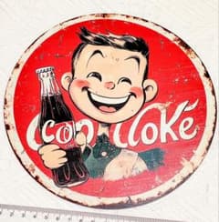 コカコーラ 男の子 レトロ 昭和レトロ ヴィンテージ 看板 プレート