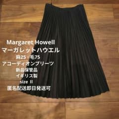 マーガレットハウエル ウール カシミヤ アコーディオン プリーツ スカート 3 MARGARET HOWELL マーガレットハウエル サイズⅢ ウール×カシミヤ