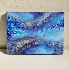 blue shape＊テクスチャーアート 絵画 原画 抽象画 海 青 現代アート
