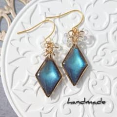 ≪104 ブルー≫レジンピアス 400円 - メルカリ