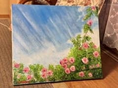 油彩画 薔薇の花 風景画 キャンバス アート - メルカリ