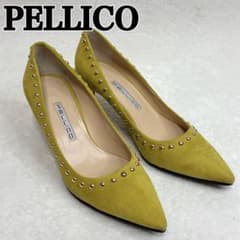 【美品】ペリーコ フラットパンプス ポインテッドトゥ 36.5スタッズ　スエード 美品 PELLICO ペリーコ ポインテッドトゥ パンプス スタッズ スエード