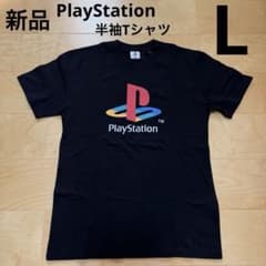 プレイステーション　プレステ　半袖Tシャツ　カラフルロゴ　黒　ブラック　L 新品