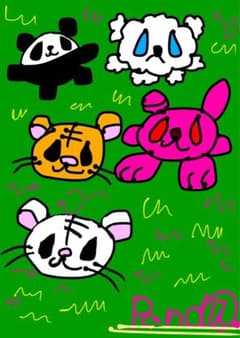 カラフル動物キャラクターイラストのサムネイル