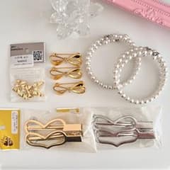 お嬢様系♡ ハンドメイド アクセサリーパーツ まとめ売り リボン クリップのサムネイル
