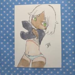 褐色っ子 ミニ原画 一点物 オリジナル手描き原画イラスト - メルカリ