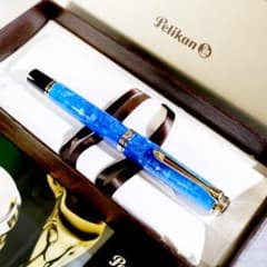 ペリカン M805 限定 ヴァイブラントブルー 万年筆 スーベレーン 新品未使用 限定品 極美品】ペリカン 万年筆 M805 ヴァイブラントブルー