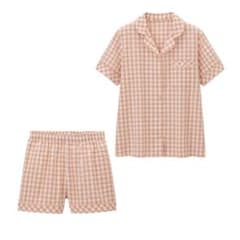 GU  コットンパジャマ 半袖&ショートパンツ ギンガムチェック　値下げのサムネイル