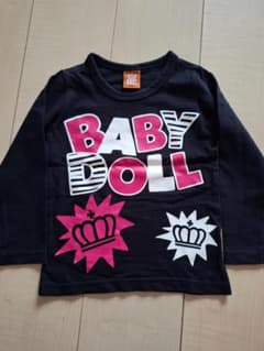 BABY DOLL 長袖カットソー 100cm 黒のサムネイル