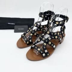A16595 未使用 ドルチェ&ガッバーナ スタッズグラディエーターサンダル36 A16595 未使用 ドルチェ&ガッバーナ スタッズグラディエーター