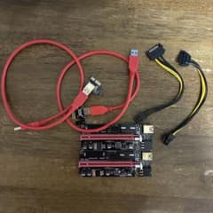 PCIe ライザーカード 2セット USBケーブル 電源ケーブル付 マイニングのサムネイル