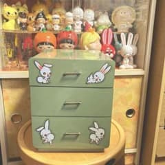 昭和レトロ レトロポップ ミントグリーン 小引出し 木製 小物入れ 3段