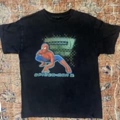 00s Spider-Man 2 T-shirt, Glitter Print, Movie, MARVEL