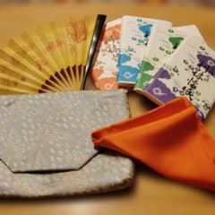 茶道 お点前セット 数寄屋袋 扇子 懐紙のサムネイル