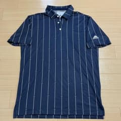 adidas ネイビー ストライプ シャツ　Lのサムネイル