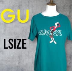 ☆状態良好☆GU ジーユー レディース OLIVEOIL Tシャツ 半袖 L 緑のサムネイル