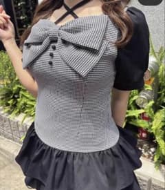 evelyn 原宿限定 ビックリボンティアードOP evelyn ビッグリボンティアードop 原宿限定 - メルカリ