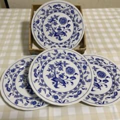 三洋陶器　ブルーエルベパスタ皿5枚のサムネイル