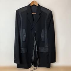 美品Yohji Yamamoto 革紐テーラードジャケットL 美品Yohji Yamamoto 革紐テーラードジャケットL - メルカリ