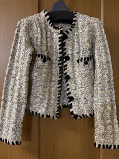 Sov. ラメスラブツイードカーディガン 36 - メルカリ