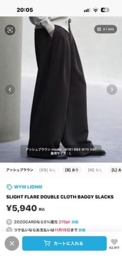 WYM LIDNMSLIGHT FLARE BAGGY SLACKSのサムネイル