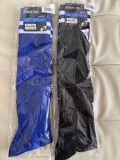 サッカー用ソックス 青 黒 25-27cmのサムネイル