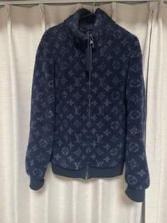 美品 LOUIS VUITTON モノグラム ジャガード フリース ネイビーのサムネイル