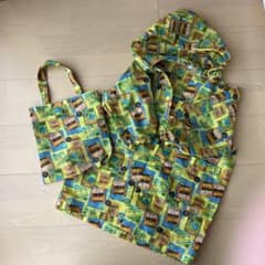 イエローレインコートと収納バッグつき　100cm