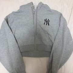 MLBショート丈 ジップアップパーカー グレー Mのサムネイル