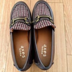 axes femme チェック柄ビットローファーのサムネイル