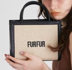 FURFUR 라피아 로고 토트 백 2way 숄더백 바구니 가방