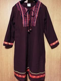 アンティーク古布刺繍ワンピース ヴィンテージ 民族 古着 マライカ チャイハネのサムネイル