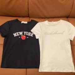 海外ガール　新品半袖Tシャツ2枚セット ラインストーン ロゴのサムネイル