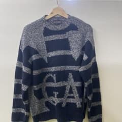 EMPORIO ARMANI クルーネックニット ネイビー Sのサムネイル