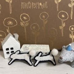 ミナペルホネンハンドメイドブローチ2点＊runrunrunうさぎさんの