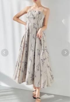 【新品】MERCURYDUO ワンピース 花柄 リネンライクショルダーリボンのサムネイル