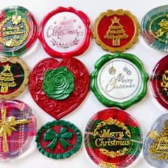 シーリングワックス୨୧封蝋ステッカー クリスマスバラエティ 12枚 603