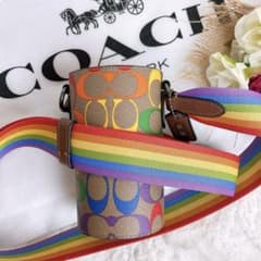 未使用☆COACHコーチ ペットボトルショルダーバッグ 水筒ボトル入れ 