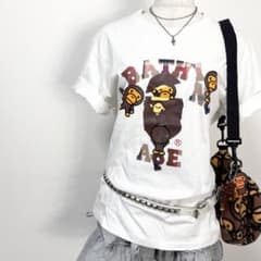y2k❤️ A BATHING APE エイプヘッド マイロ カレッジロゴTシャツ y2k❤️ A BATHING APE エイプヘッド マイロ カレッジロゴTシャツ