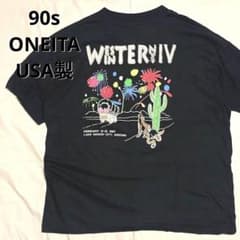 90s USA製 シングルステッチ アート ボックスシルエット 短丈 Tシャツ