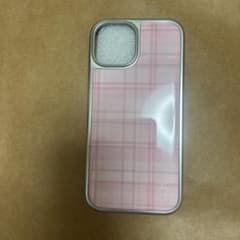 iPhone用ケース ピンク チェック柄　iphone14,15のサムネイル