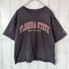 リーグ 半袖 クルーネック Ｔシャツ カレッジロゴ Ｍ 黒 お出かけ ショート丈