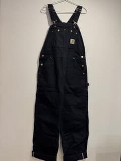 Carhartt ダック地 オーバーオール ブラック 36x32 - メルカリ