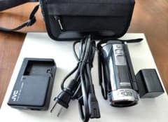 【動作確認済】JVC ビデオカメラ 本体・予備バッテリー・充電器・収納ポーチ付きのサムネイル
