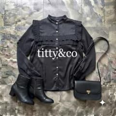titty&Co. フリル ブラウス 黒 ブラック スタンドカラー 量産型
