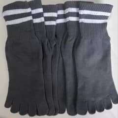 5本指 ヨガソックス 滑り止め付き グレー 3足セットのサムネイル