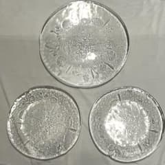 食器 ガラスプレート コスタボダ ウラ 花と蝶 丸皿2枚 大型1枚 お皿