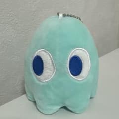 パックマン ボールチェーン付きぬいぐるみ Neon Pop 青 ゴースト