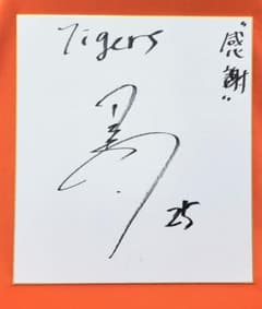 阪神タイガース 谷端将伍 直筆サイン 色紙 ドラフト2位 座右の銘入り